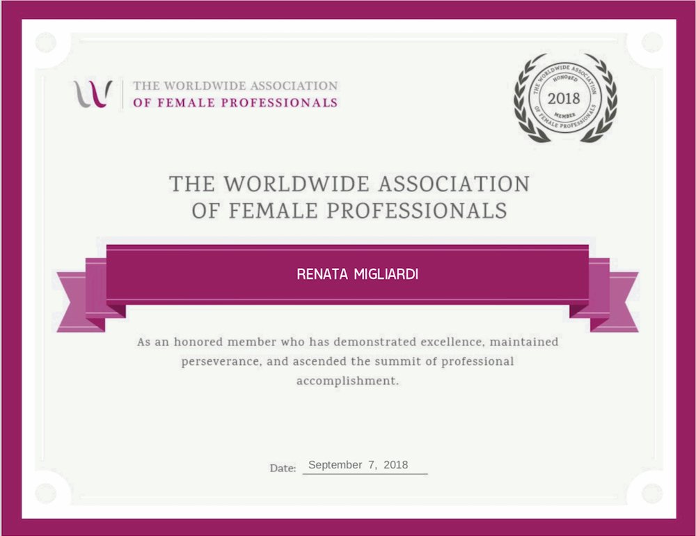 Worldwide Association of Female Professionals Award