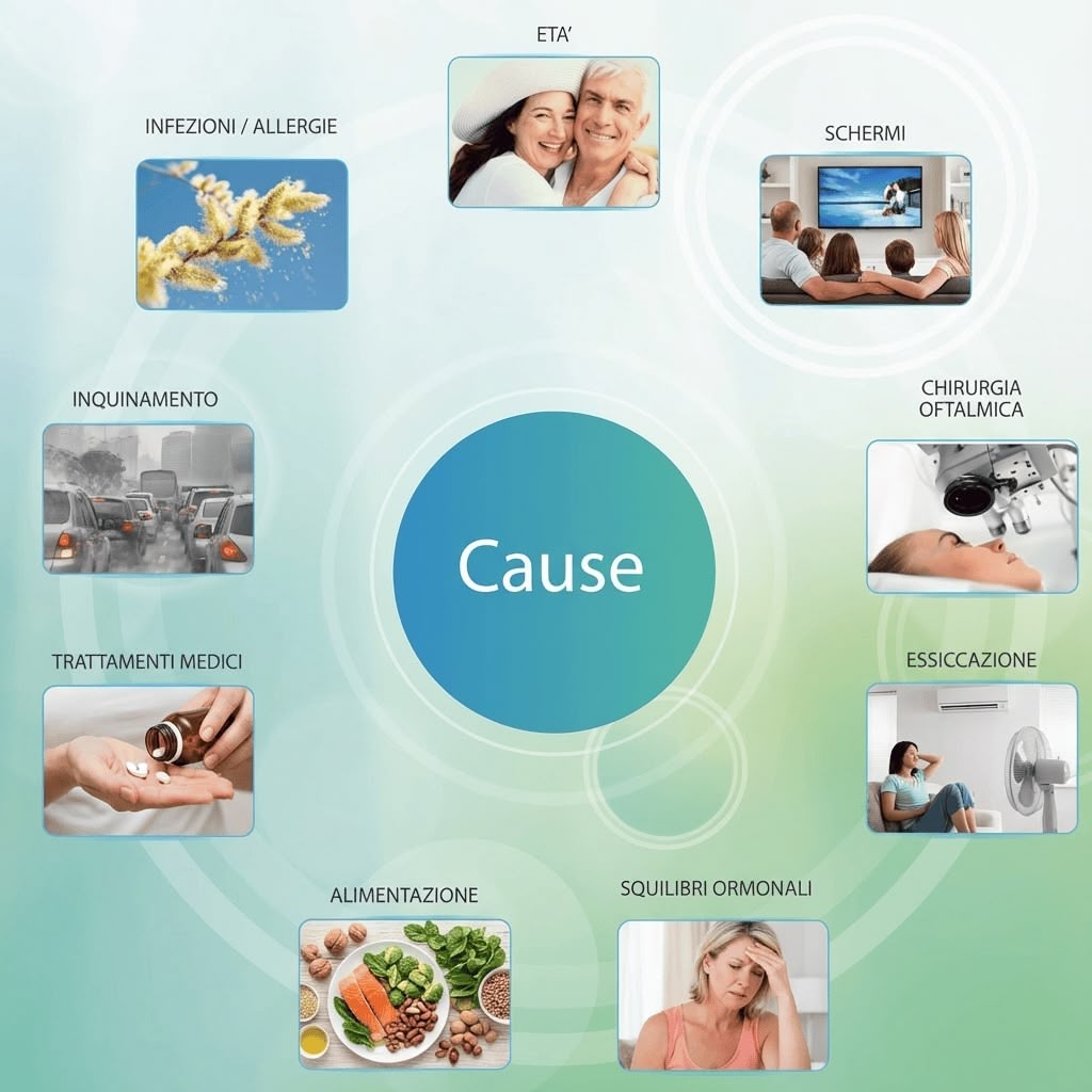 occhio secco cause